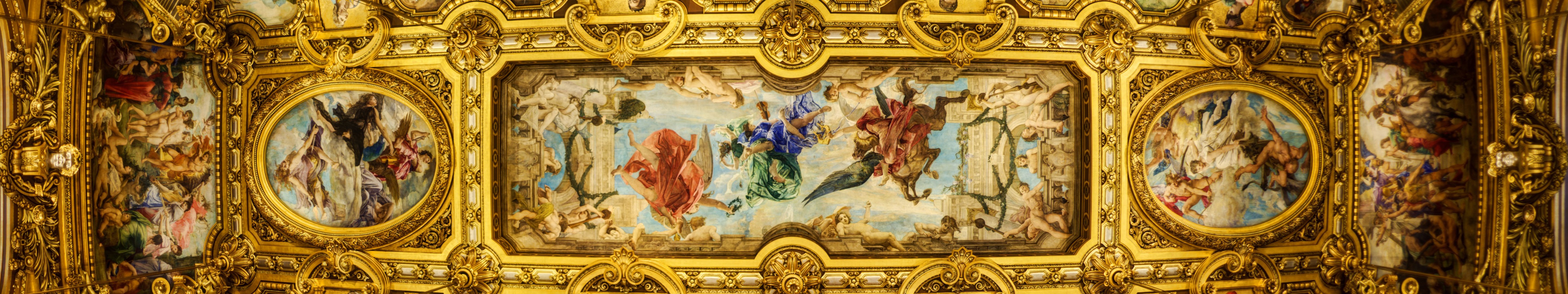ceiling, Of, The, Grand, Foyer, Palais, Garnier, Wallpaper Wallpaper