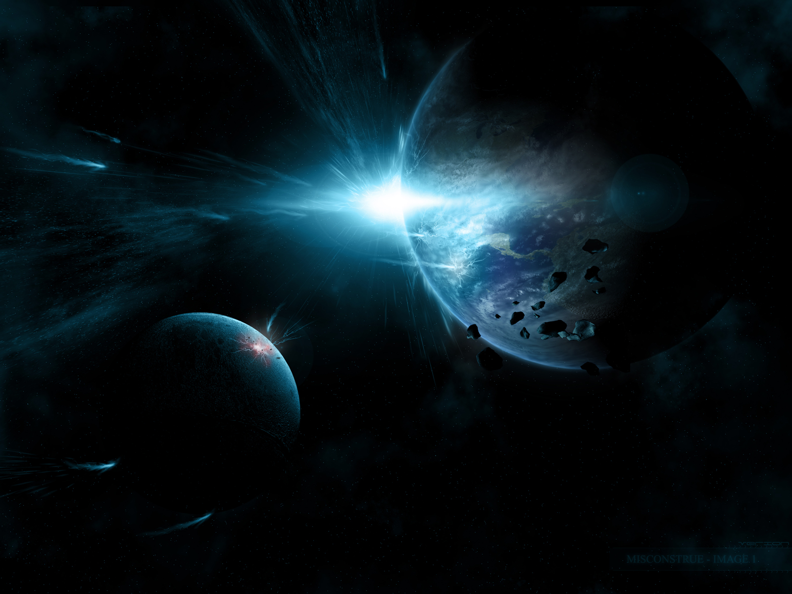 planets, Debris, Starlight Wallpaper