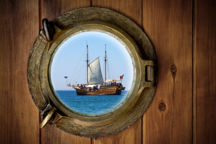 ships, Sailing, Window, Boats, Ocean, Sea HD Wallpaper Desktop Background