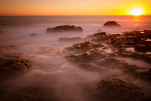 sunset, Ocean, Rocks, Stones, Beaches