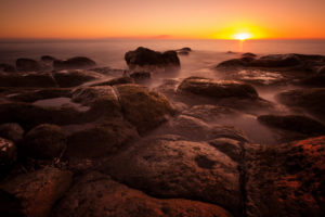 sunset, Ocean, Rocks, Stones, Beaches