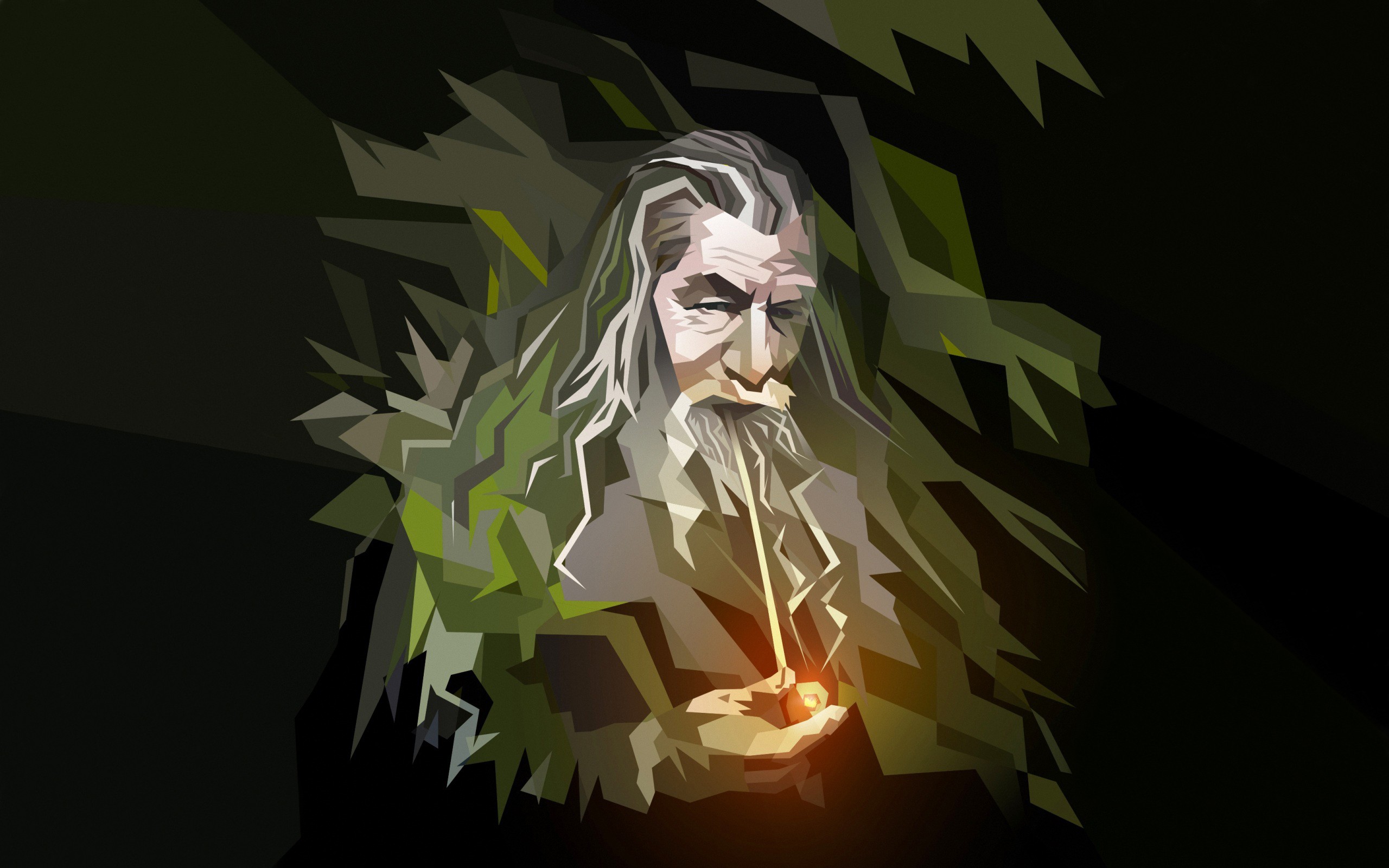 the, Lord, Of, The, Rings, Gandalf, Wizard, Ian, Mckellen, Polygon, Art Wallpaper