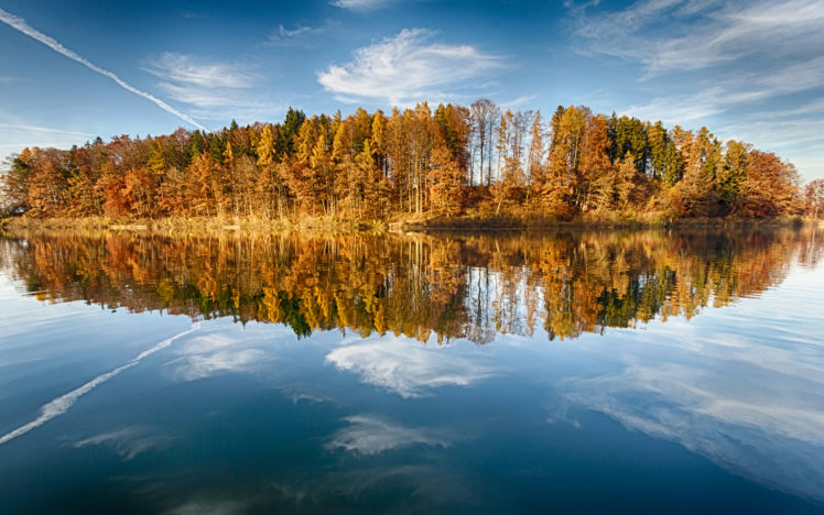 trees, Lake, Reflection, Autumn HD Wallpaper Desktop Background