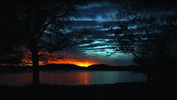 sunset, Sunrise, Sky, Blue, Orange, Nature HD Wallpaper Desktop Background