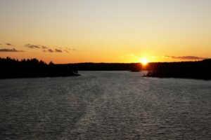 sunset, Sweden, Scaregarden, Water