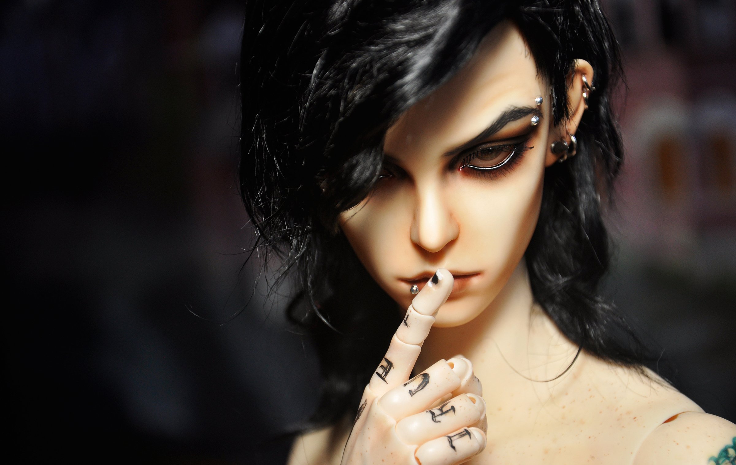 tattoo, Sign, Of, Peace, View, Earrings, Piercing, Doll, Guy Wallpaper