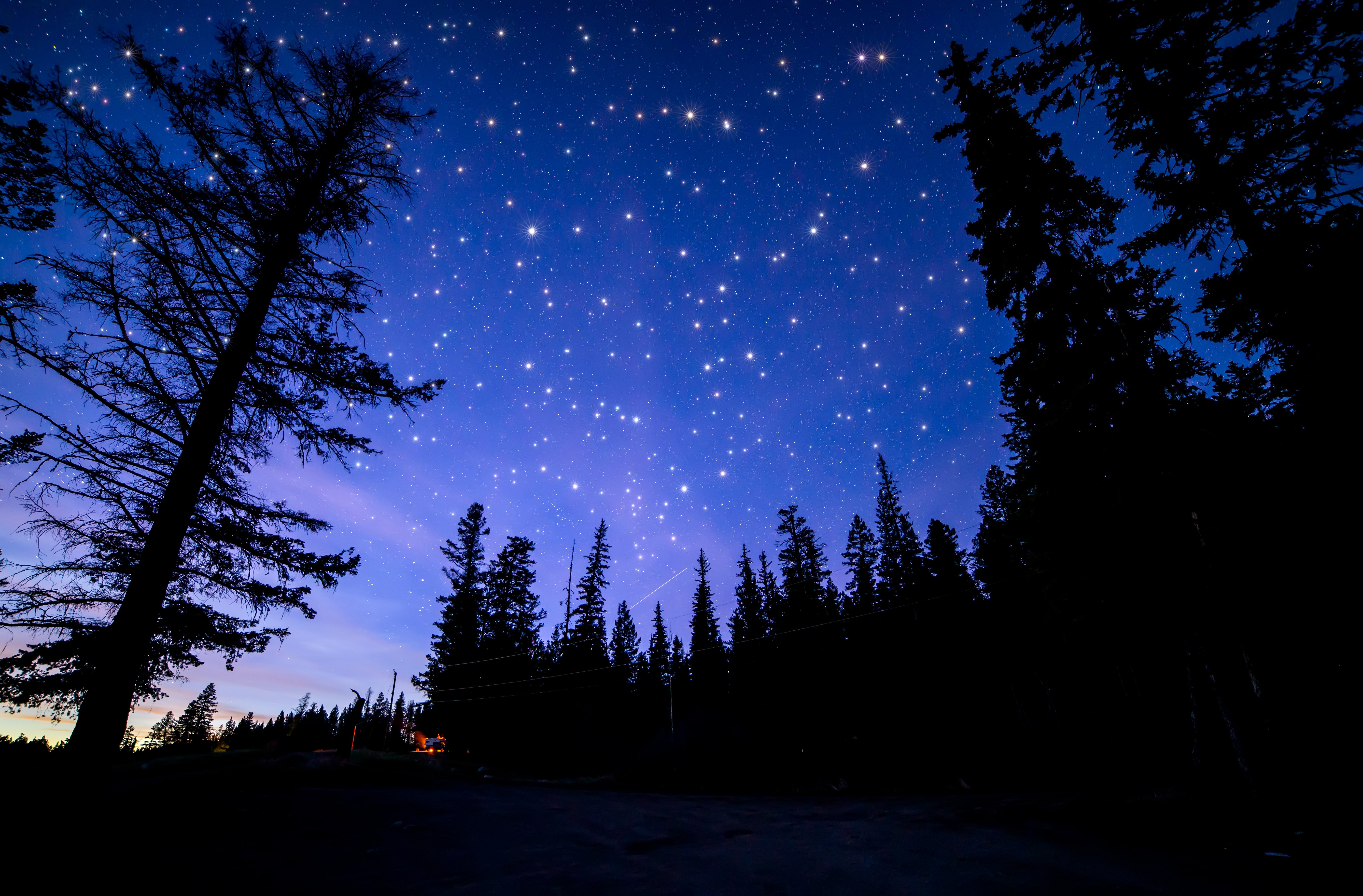 blue, Night, Sky, Roche, Lake, Provincial, Park, Kamloops, British, Columbia, Canada Wallpaper