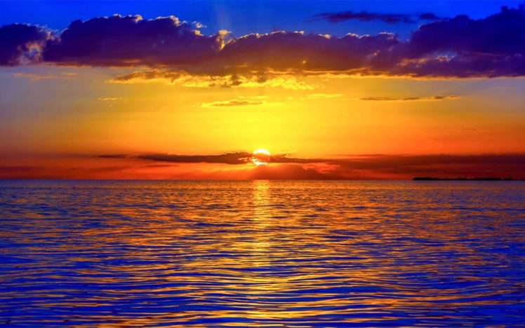 the, Sky, Sea, Dawn, Horizon, Sunset, Clouds, Ocean HD Wallpaper Desktop Background