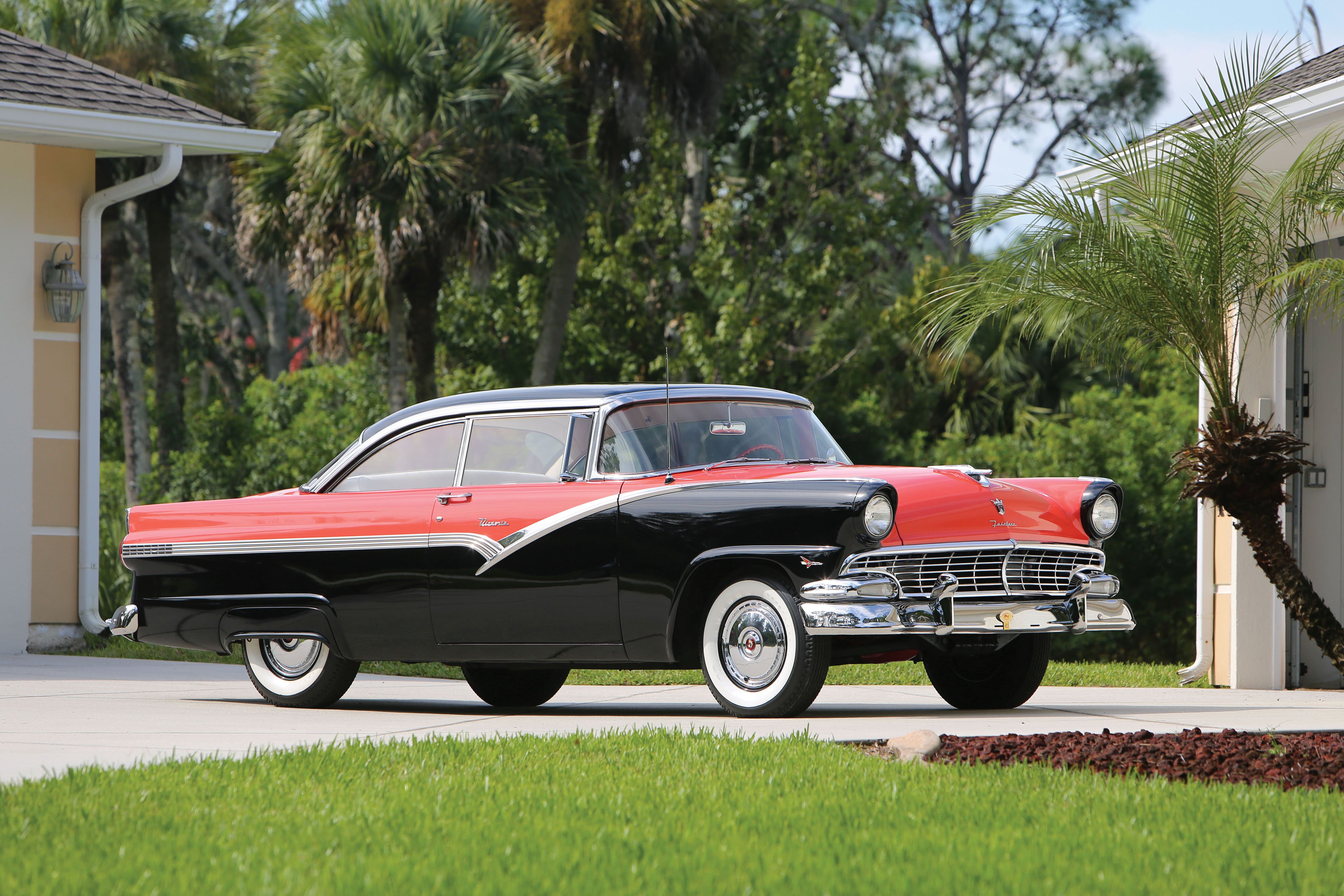 1956, Ford, Fairlane, Victoria, Hardtop, Coupe,  64c , Luxury, Retro Wallpaper