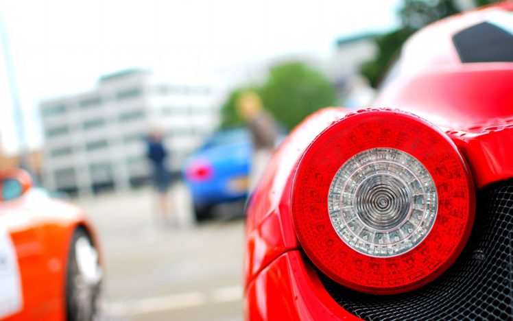 red, Ferrari, Taillight HD Wallpaper Desktop Background