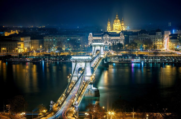 city, Night, Architecture, Houses, Buildings, Light, Roads, Bridges, Rivers, Night, Hdr HD Wallpaper Desktop Background