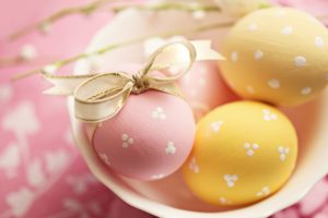 eggs, Easter, Yellow, Pink, Ribbon, Tape, Disc, Holiday, Macro