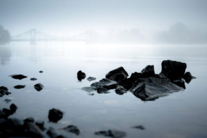 morning, River, Fog, Landscape, Shore, Reflection, Mist, Bridge
