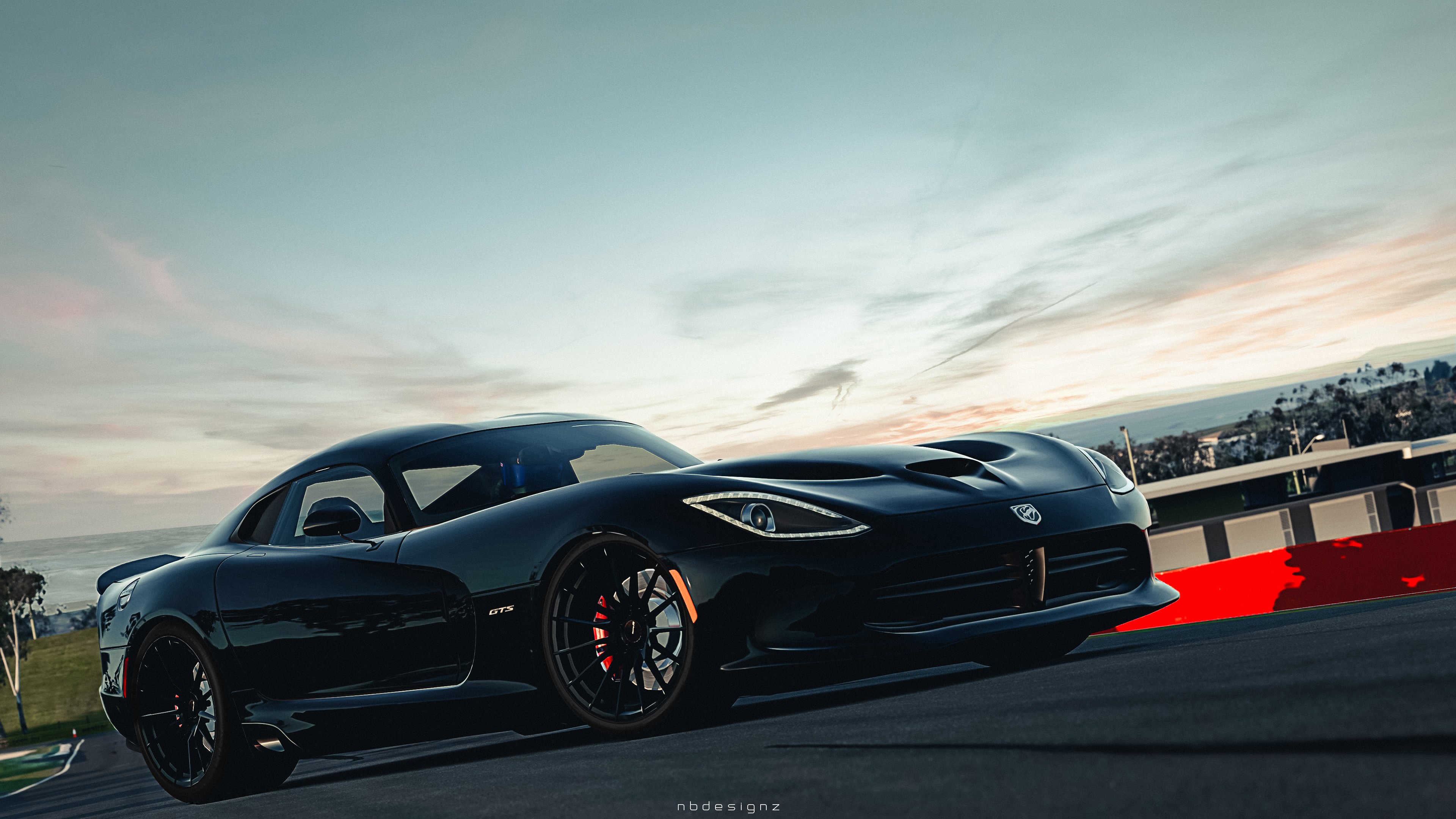 Dodge Viper черный 4k