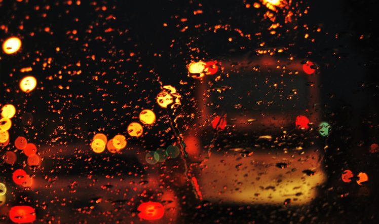 the, Rain, Glass, Road, Lights, Street, Evening, Water, City HD Wallpaper Desktop Background