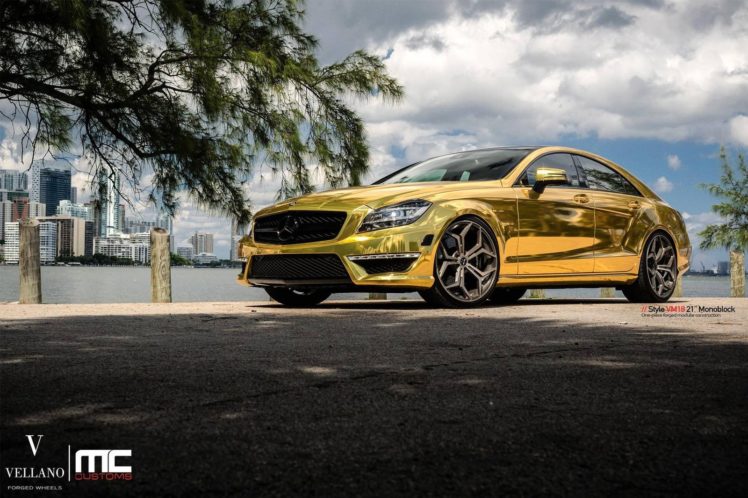 mercedes, Cls, 63, Amg, Cars, Gold, Chrome, Wrapping, Tuning HD Wallpaper Desktop Background
