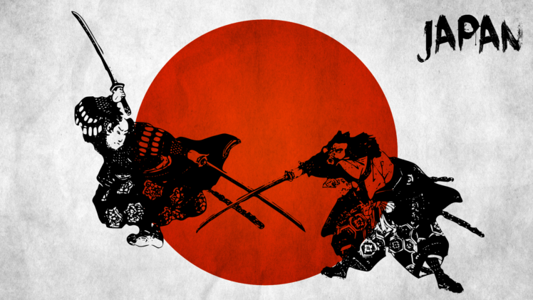 samurai, Japan, Weapons, Swords, Flags, Red, Battle, Fantasy, Warriors, Katana HD Wallpaper Desktop Background