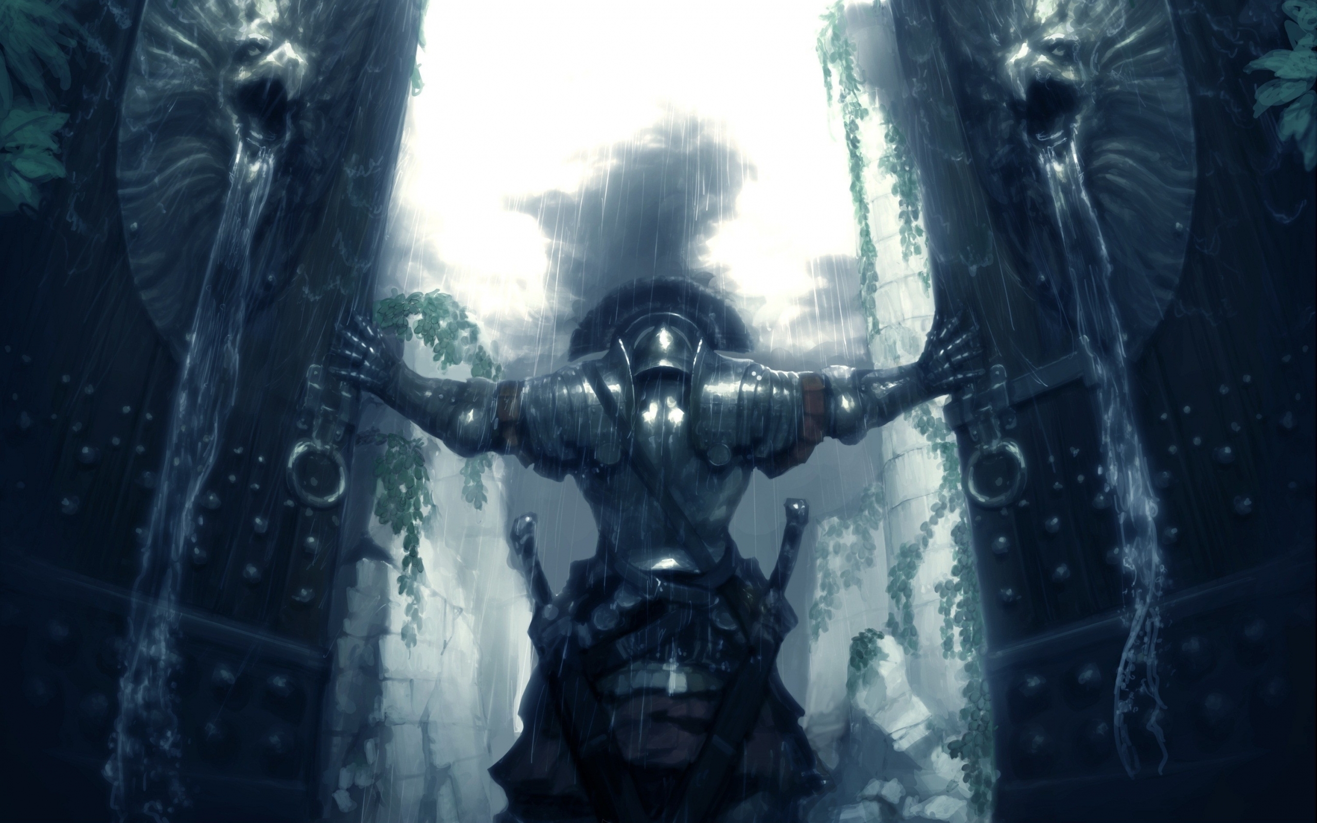 vindictus, Videogames, Fantasy, Warrior, Weapons, Sword, Rain Wallpaper
