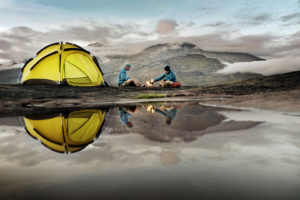 tent, Reflection, Camp, Camping, Sports, Lakes, Water, Mountains, People, Fire, Flames
