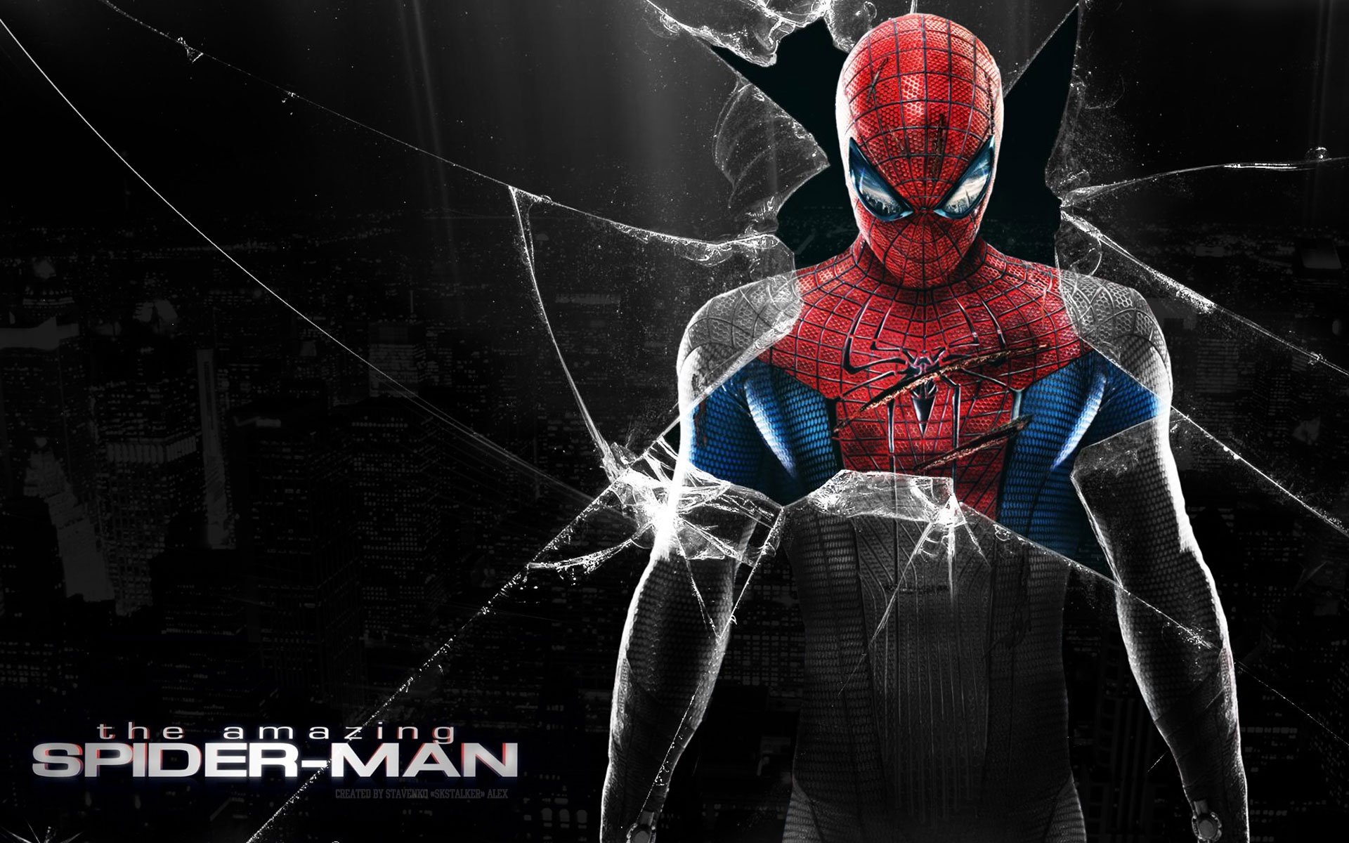 spider, Man,  , Amazing, Movie, Glass Wallpaper