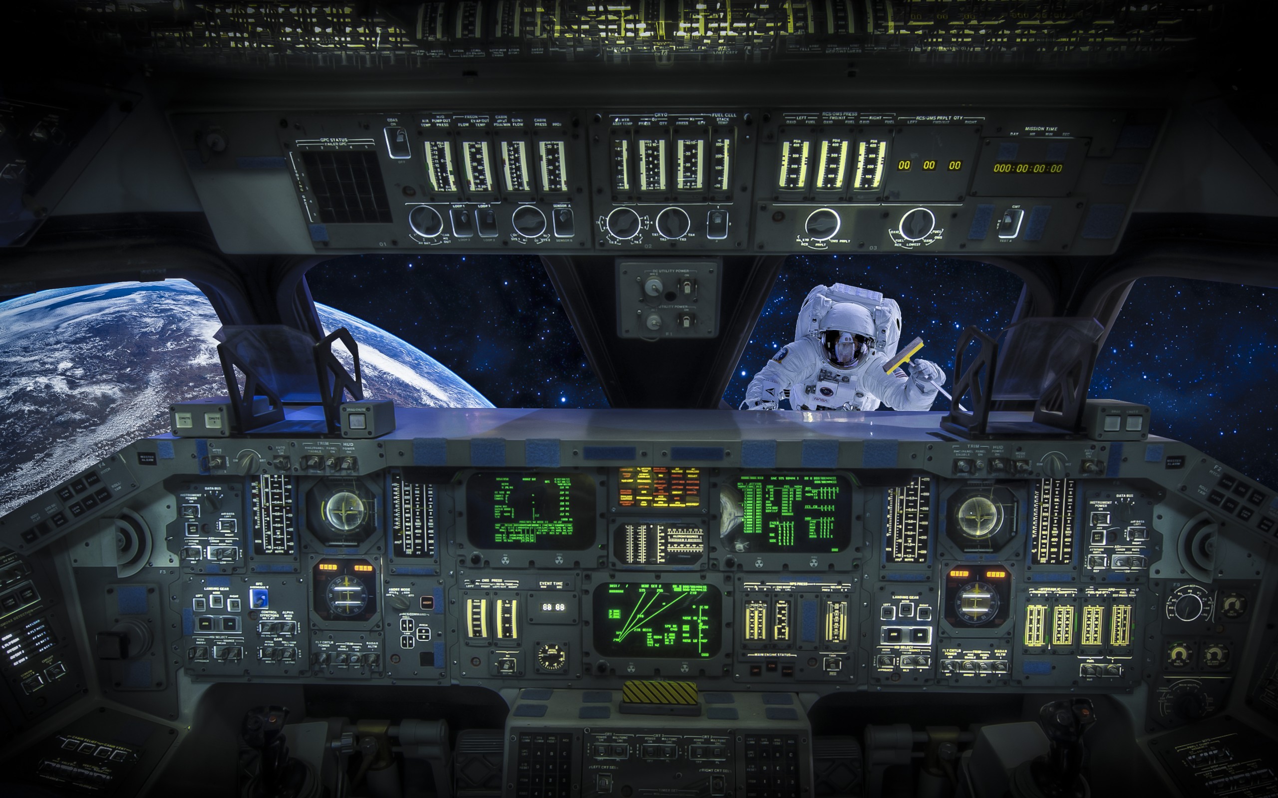 interactive view of space shuttle cockpit