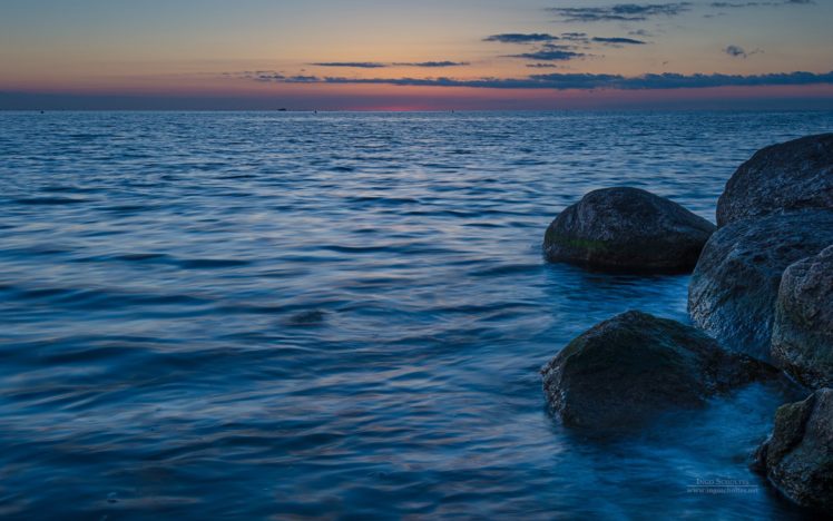 ocean, Sea, Rocks, Sunset HD Wallpaper Desktop Background