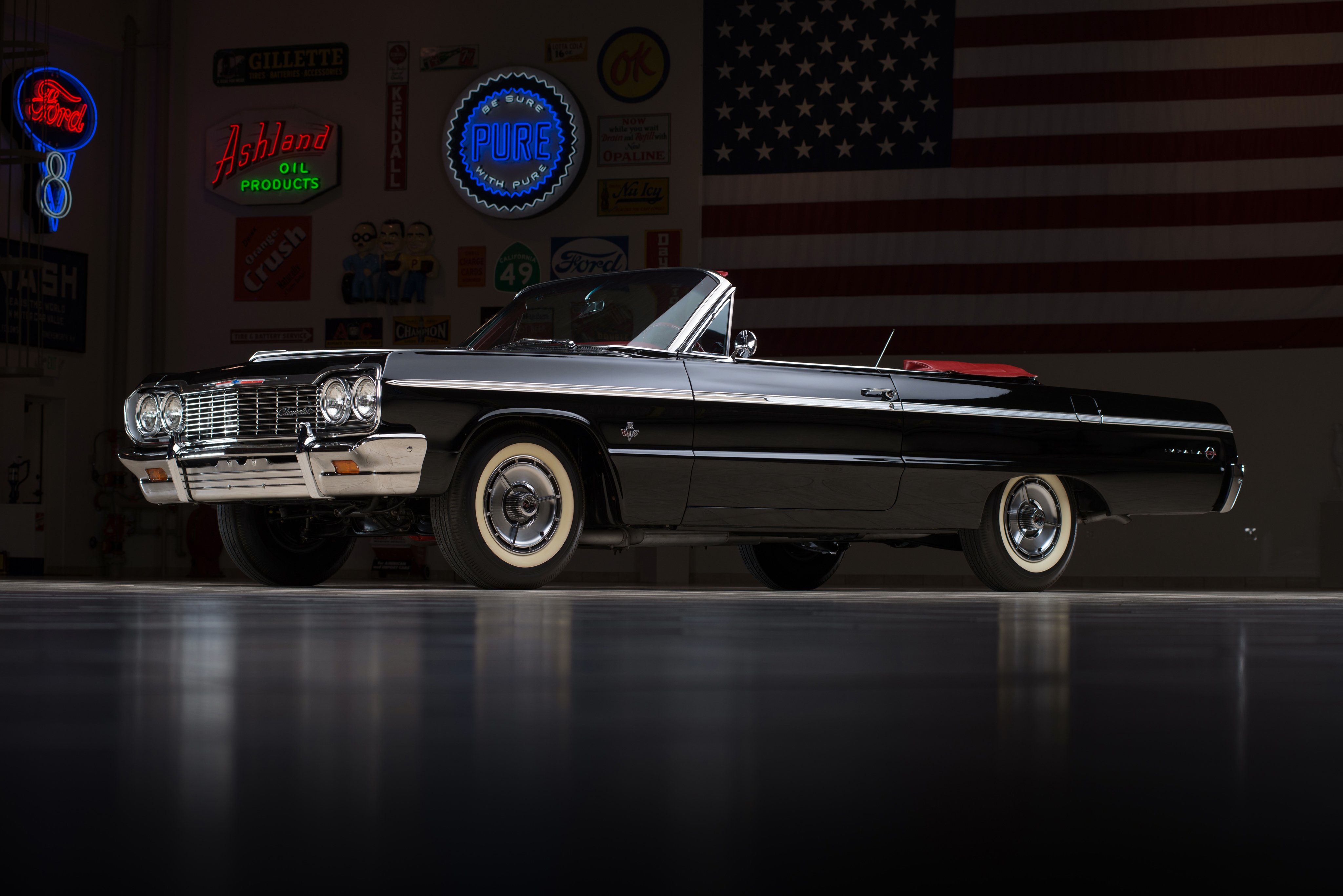 1964, Chevrolet, Impala, S s, 409, Convertible, Muscle, Classic Wallpaper