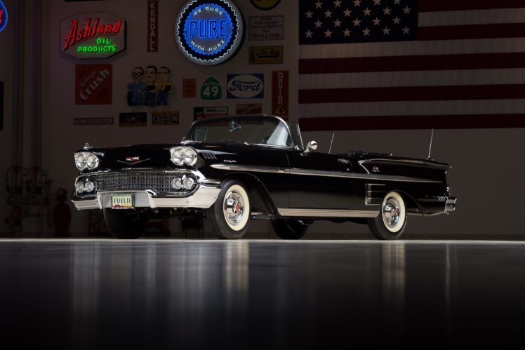1958, Chevrolet, Impala, 283, Ramjet, Convertible, Retro, Luxury HD Wallpaper Desktop Background