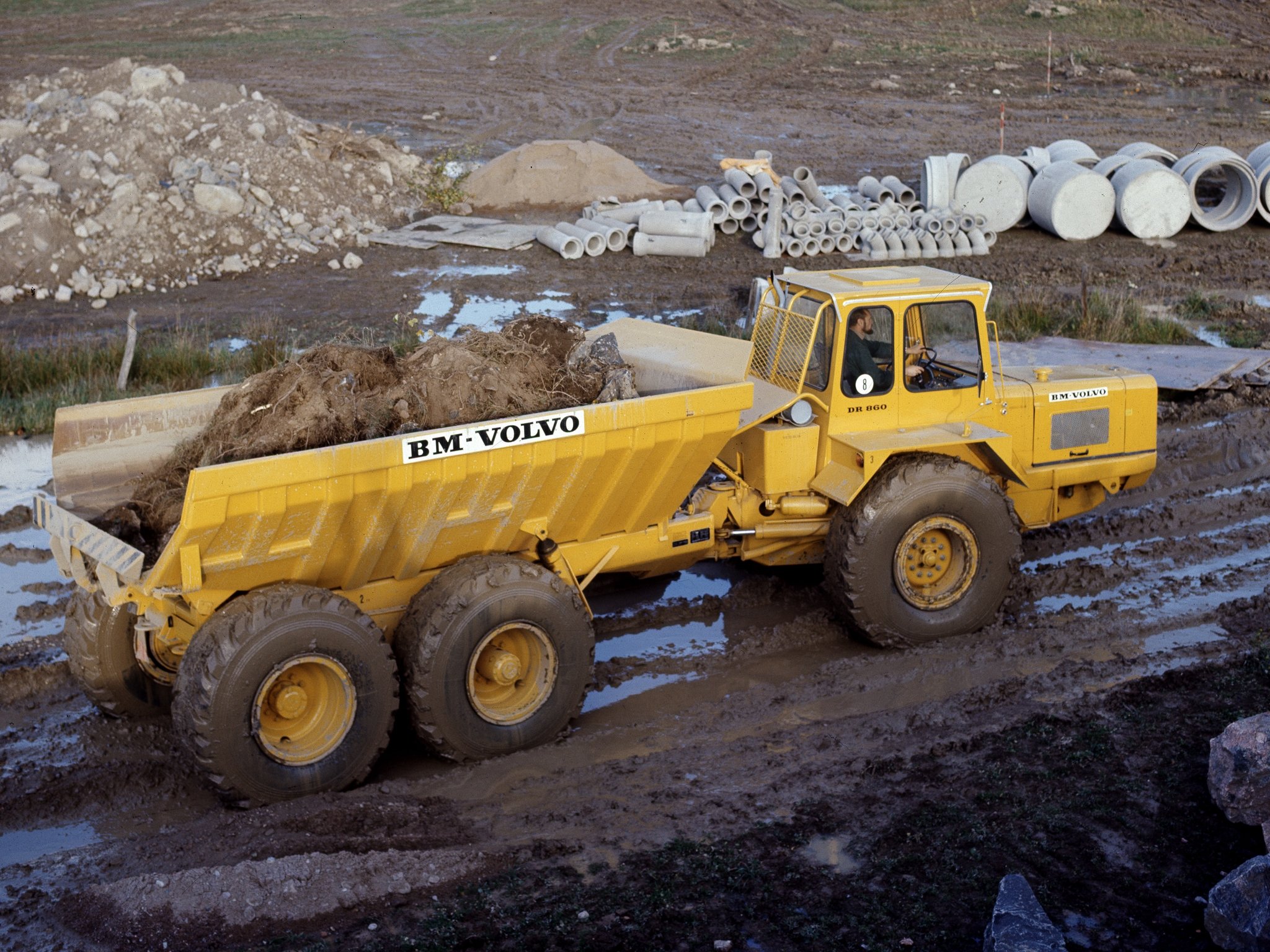 1968, Volvo, Model bm, Dr860, Quarry, Semi, Tractor, Construction Wallpaper
