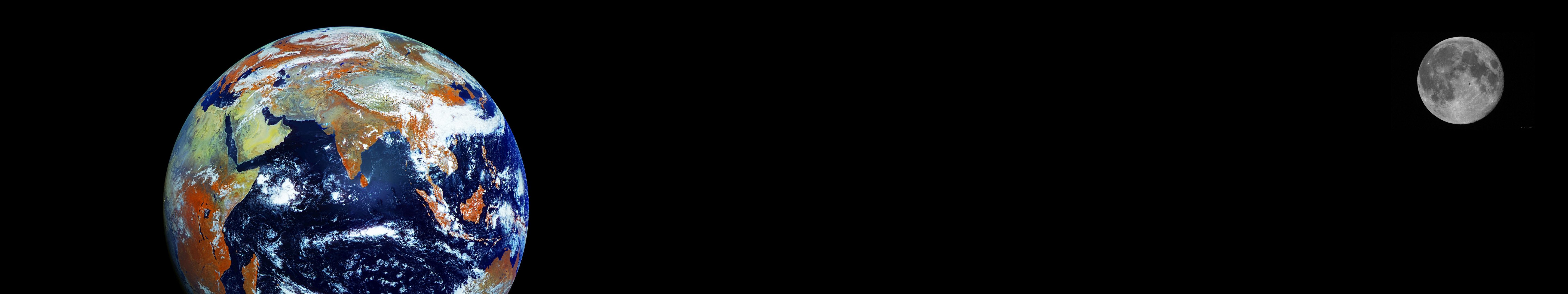 triple, Screen,  , Multi, Monitor,  , Multiple,  , Space,  , Espace,  , Terre,  , Earth Wallpaper