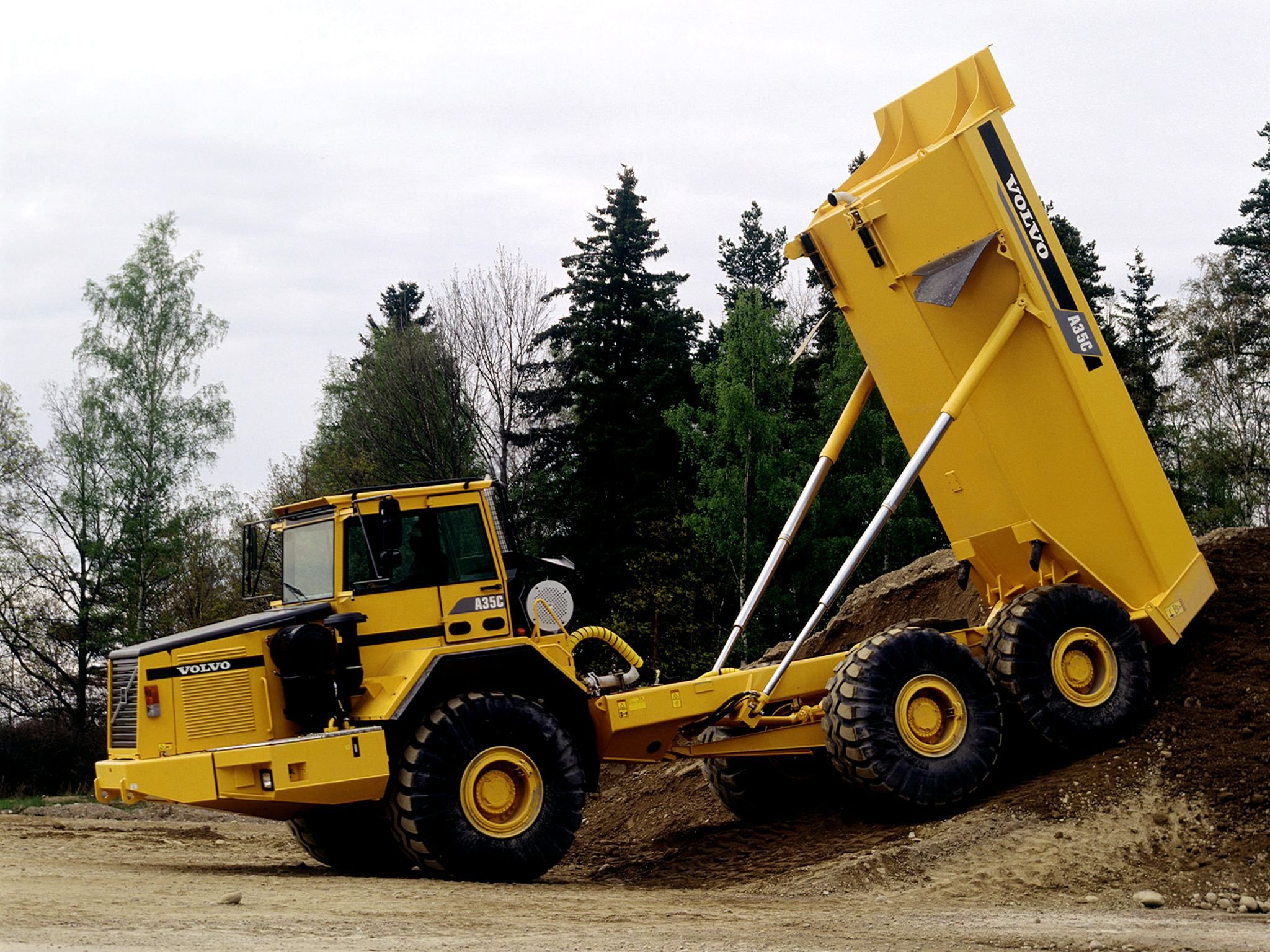 1996, Volvo, Model bm, A35c, Quarry, Construction, Semi, Tractor Wallpaper