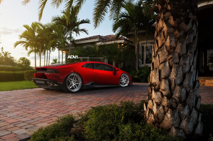 2014, Adv1, Supercars, Wheels, Tuning, Red, Lamborghini, Huracan HD Wallpaper Desktop Background