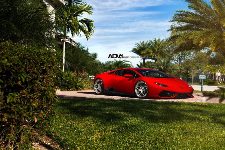 2014, Adv1, Supercars, Wheels, Tuning, Red, Lamborghini, Huracan HD Wallpaper Desktop Background