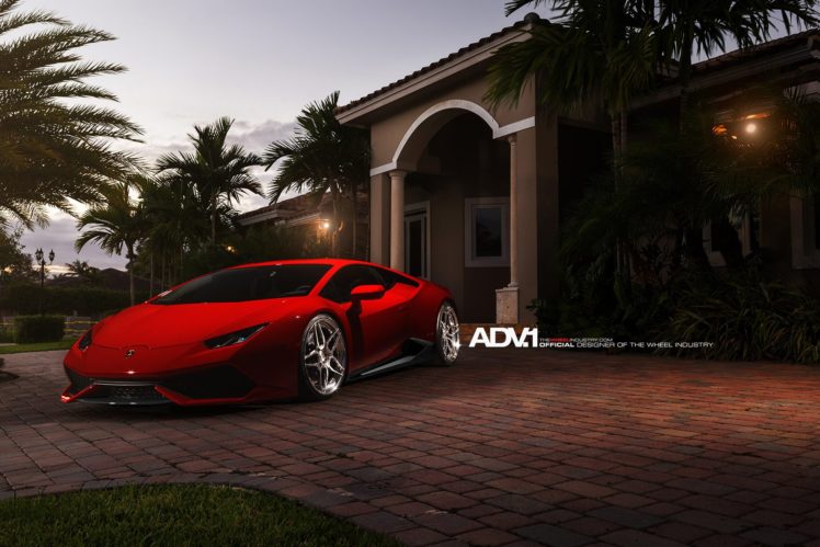 2014, Adv1, Supercars, Wheels, Tuning, Red, Lamborghini, Huracan HD Wallpaper Desktop Background