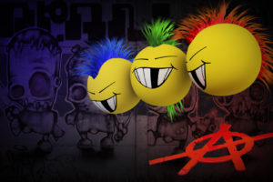 anarchy, Mohawk, Dark, Graffiti, Punk, Mohawk, Cartoon, Smiley, Face, Humor