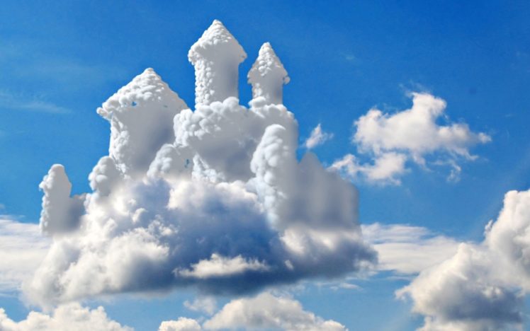 sky, Cloud, Castle, Bokeh, Mood, Fantasy HD Wallpaper Desktop Background