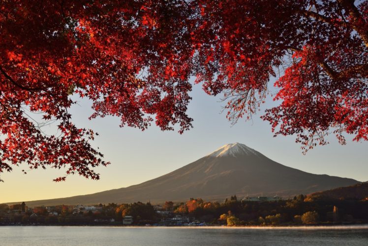 landscape, Mountain, Lake, Autumn, Fuji, Honshu, Japan, Volcano HD Wallpaper Desktop Background