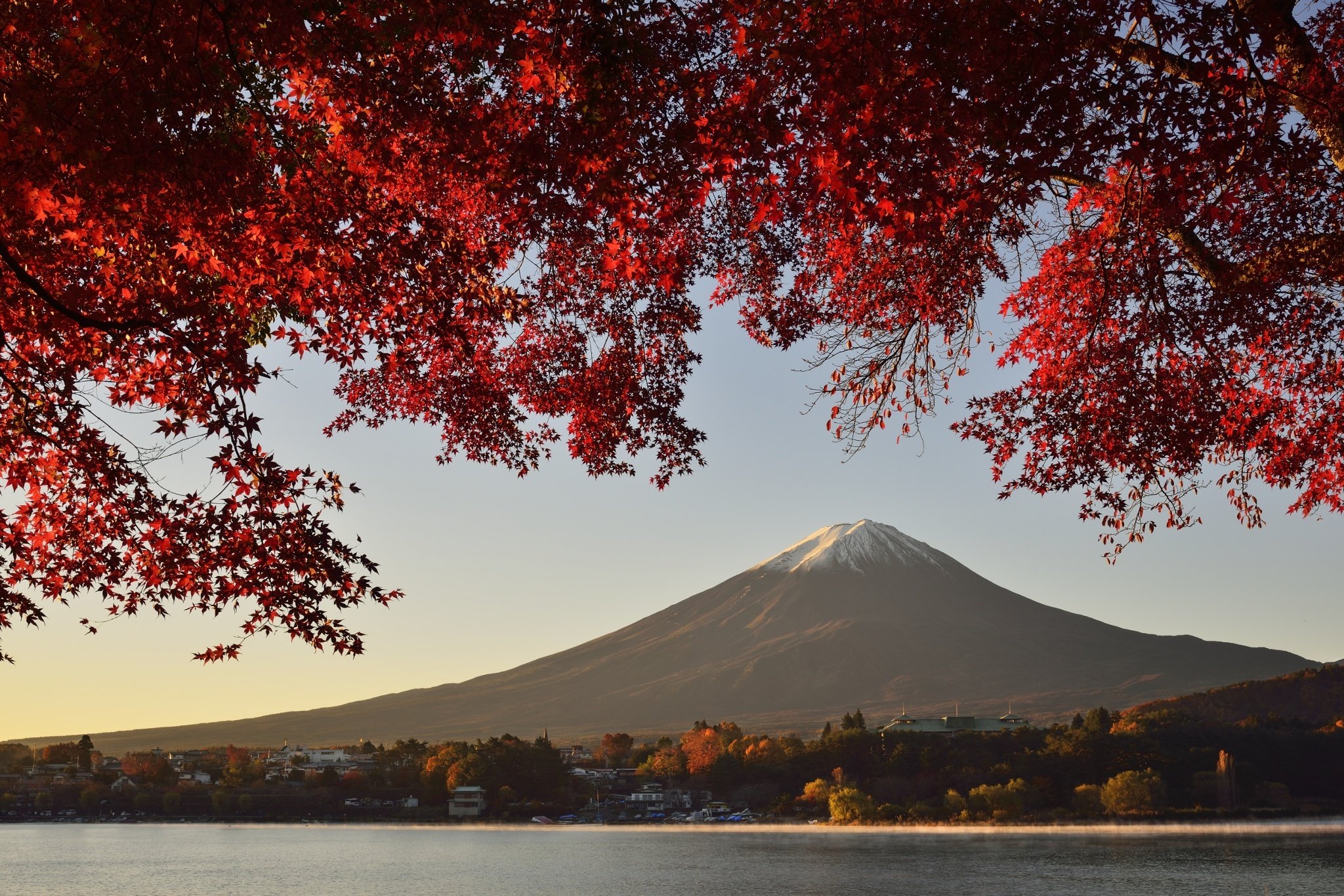 landscape, Mountain, Lake, Autumn, Fuji, Honshu, Japan, Volcano Wallpaper