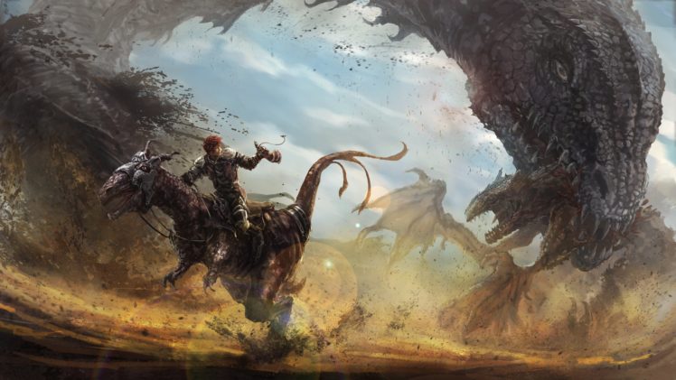 dragon, Warrior, Battle, Dinosaur, Armor, Fantasy HD Wallpaper Desktop Background