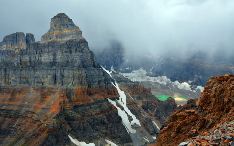 mountains, Nature, Landscape, Clouds, Fog, Snow, Lakes HD Wallpaper Desktop Background