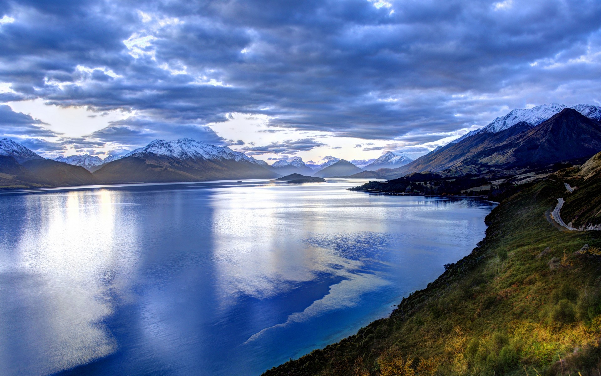 nature, Landscape, Mountain, Lake, Sky, Clouds, Blue, Reflection, Snow Wallpaper