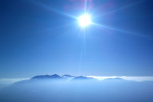 sunlight, Clouds, Mountain, Blue, Sky, Haze
