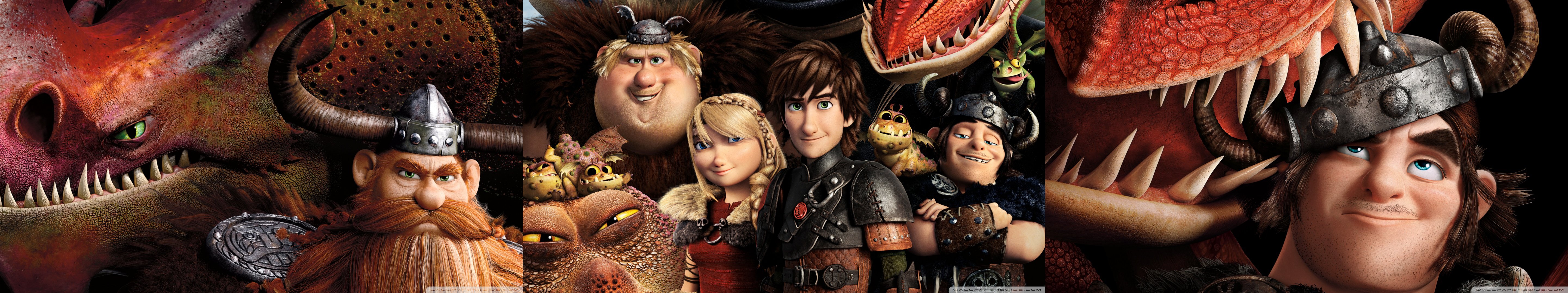 triple, Monitor, Multiple, Screen, Multi, How, To, Train, Your, Dragon, Dragons Wallpaper