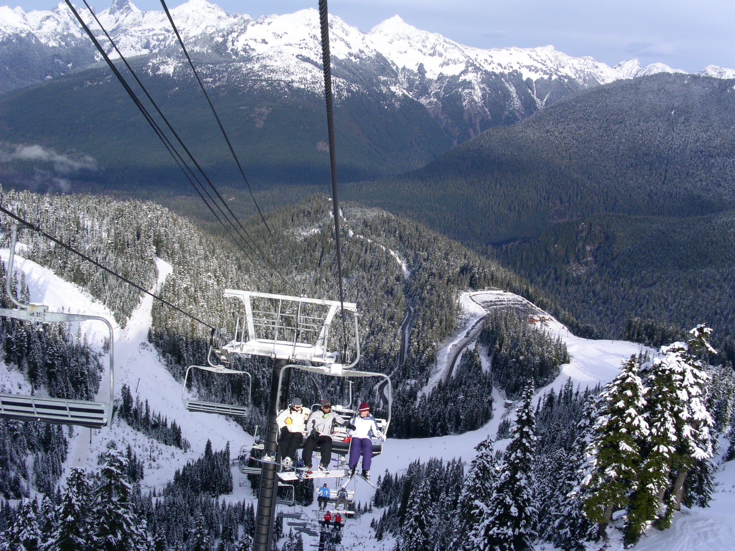 ski, Lift, Skiing, Snowboarding, Winter, Snow, Mountains Wallpaper
