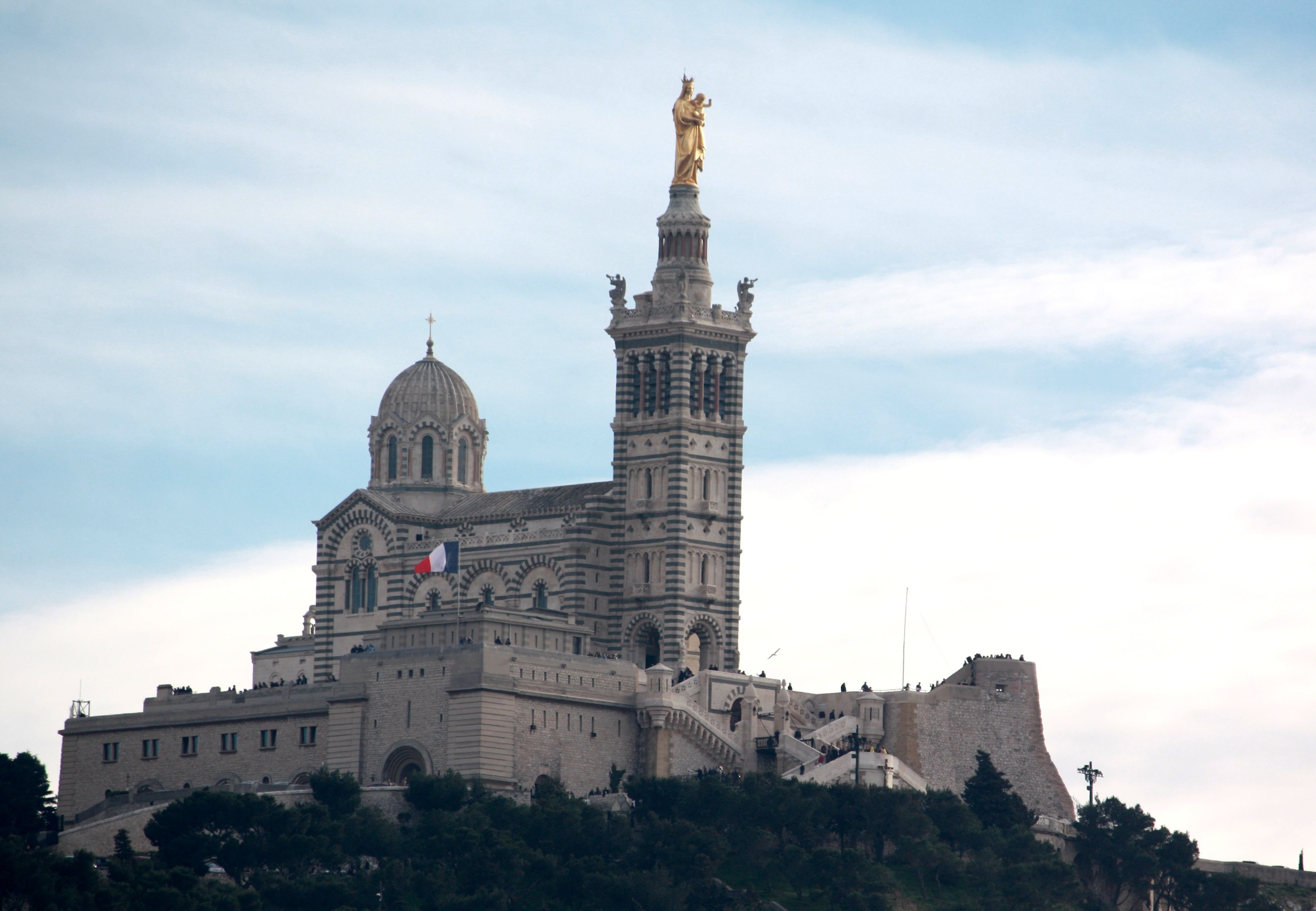 basilique, Notre dame de la garde, Temple, Architecture, Cities, France, Marseille, Monuments, Panorama, Panoramic, Provence, Urban, 13 Wallpaper
