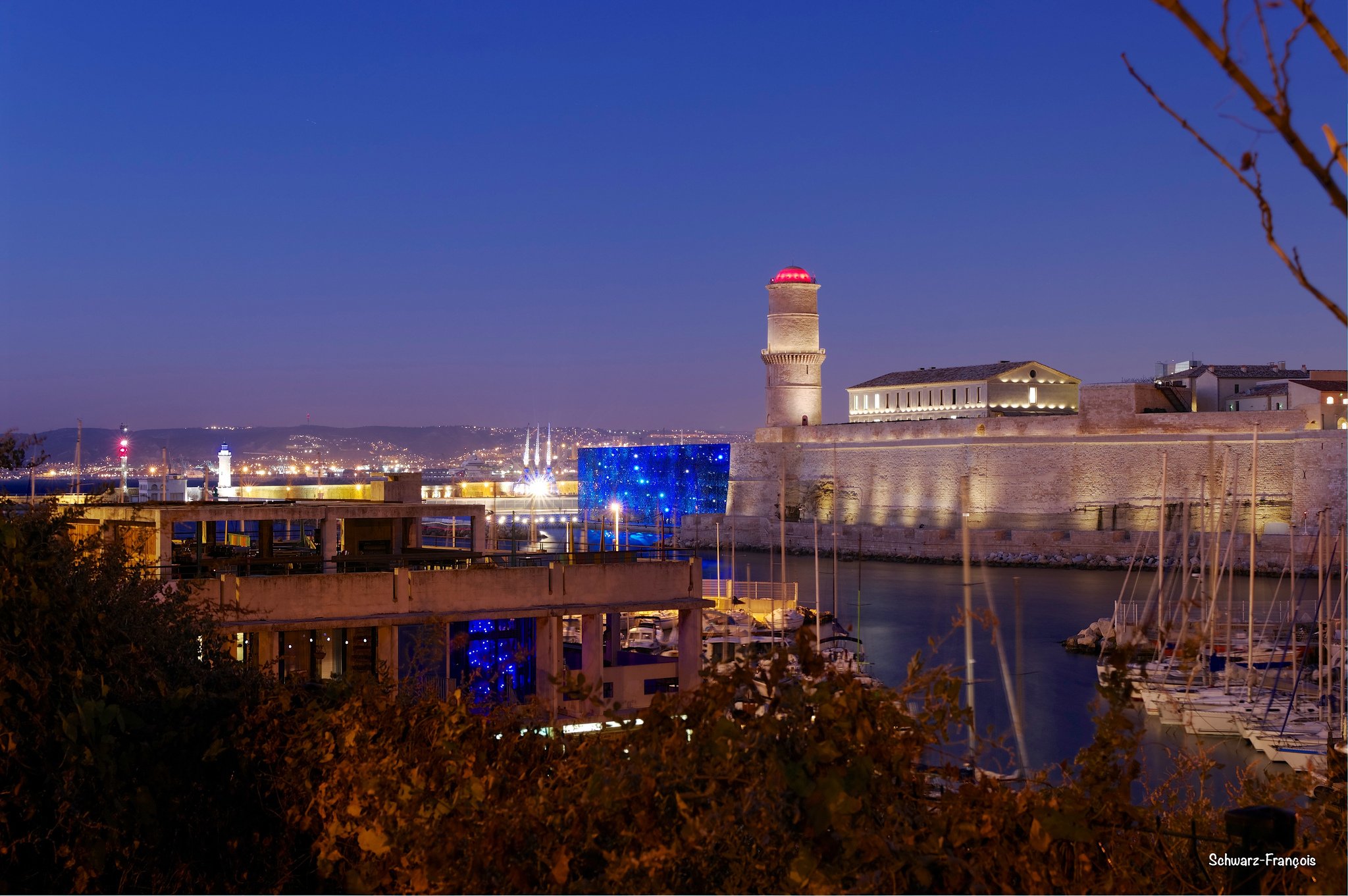 architecture, Cities, France, Marseille, Monuments, Panorama, Panoramic, Provence, Urban, Night, Light Wallpaper