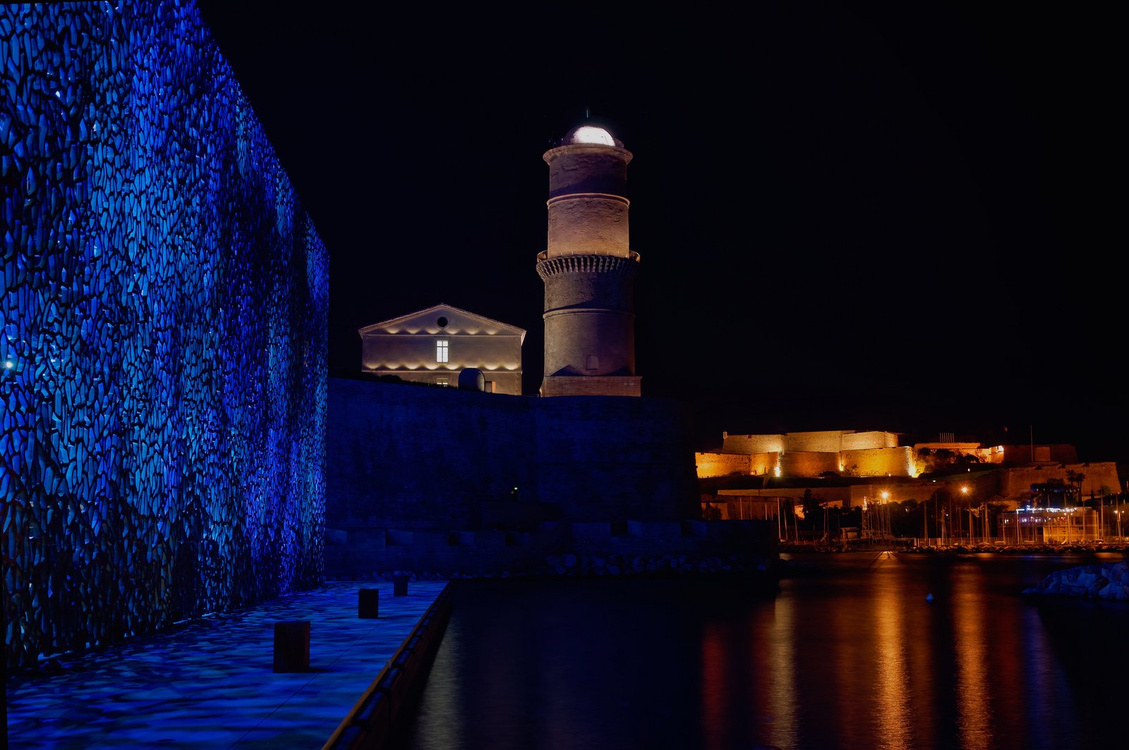 architecture, Cities, France, Marseille, Monuments, Panorama, Panoramic, Provence, Urban, Night, Light Wallpaper