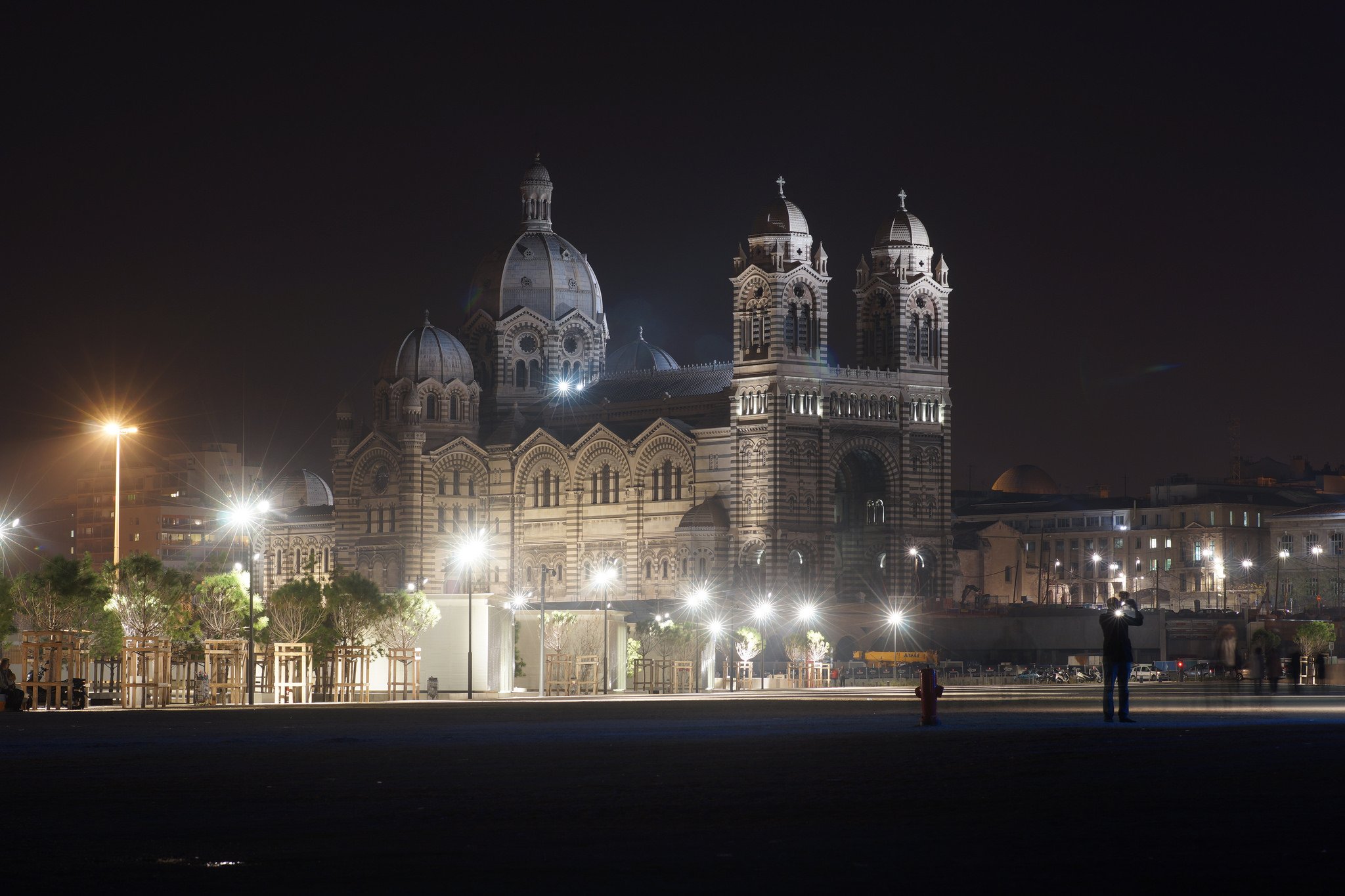 architecture, Cities, France, Marseille, Monuments, Panorama, Panoramic, Provence, Urban, Night, Light Wallpaper