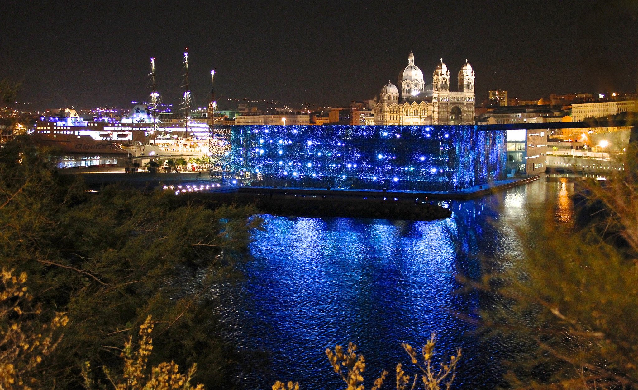 architecture, Cities, France, Marseille, Monuments, Panorama, Panoramic, Provence, Urban, Night, Light Wallpaper