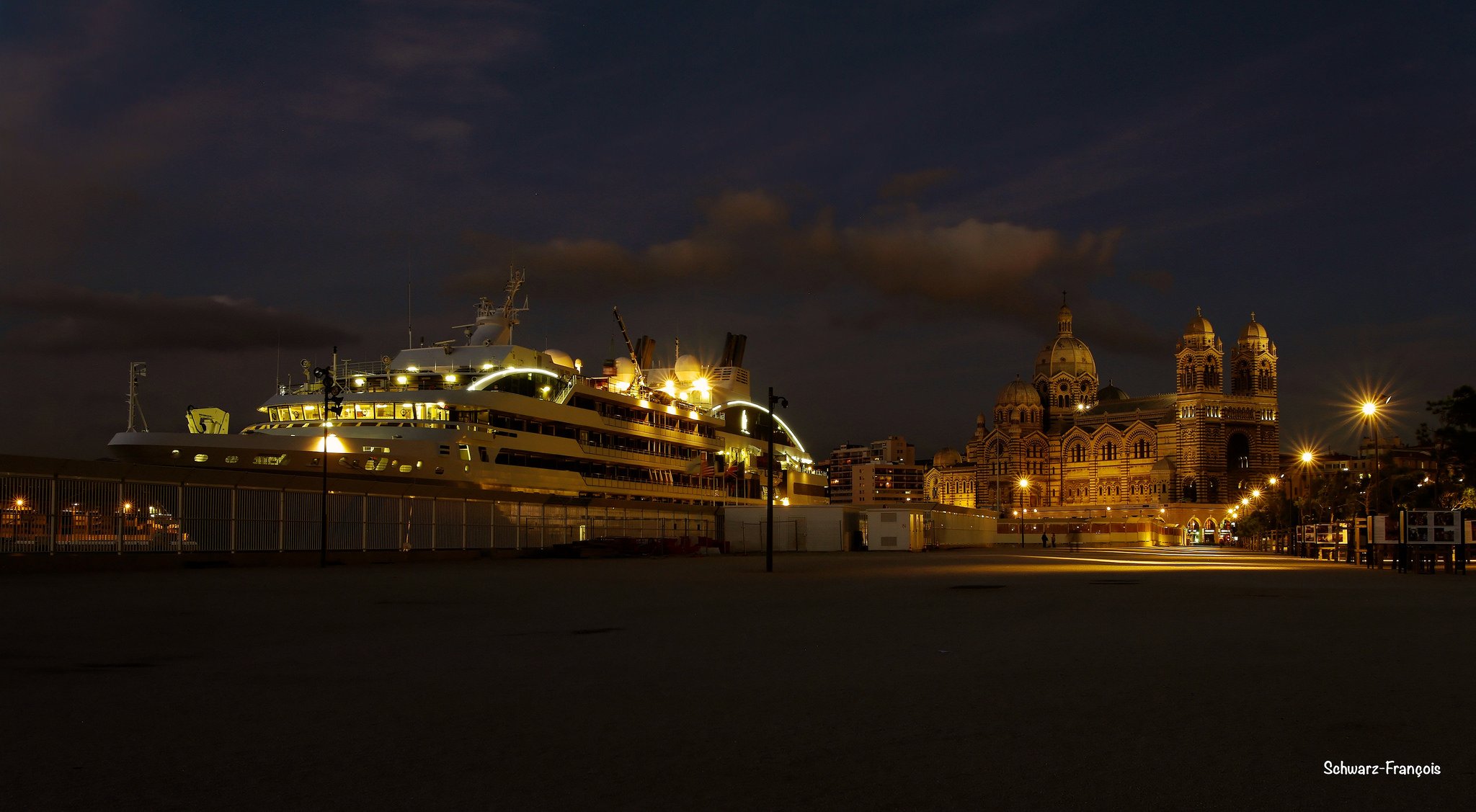 architecture, Cities, France, Marseille, Monuments, Panorama, Panoramic, Provence, Urban, Night, Light Wallpaper